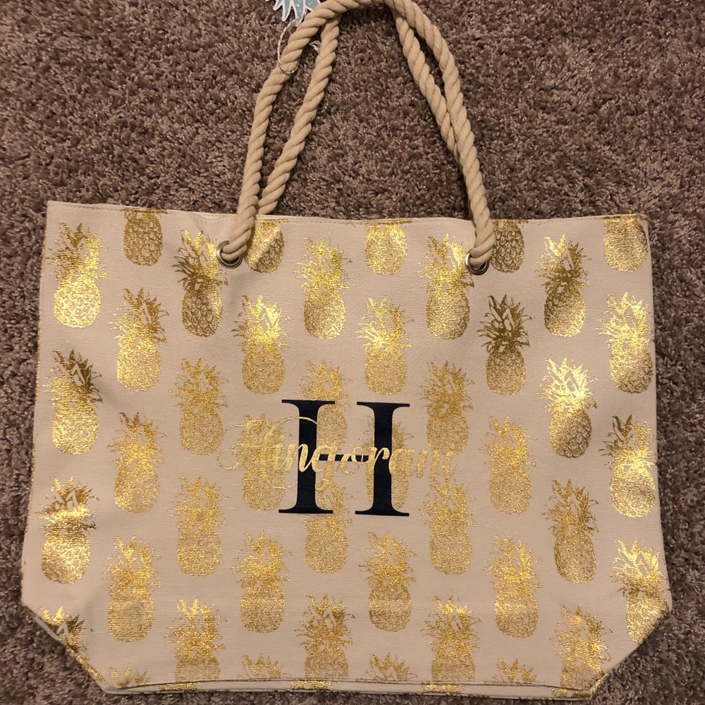 Personalized Pineapple Beach Tote